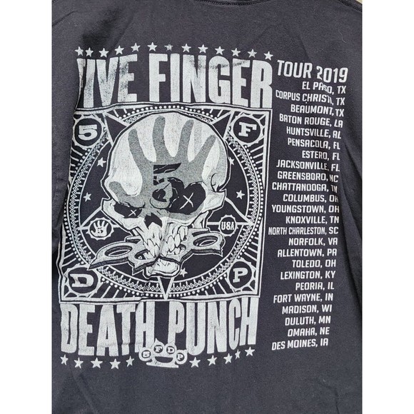 Five Finger Death Punch 2019 Tour T-Shirt Black 2 Sided Size Large - Picture 4 of 4